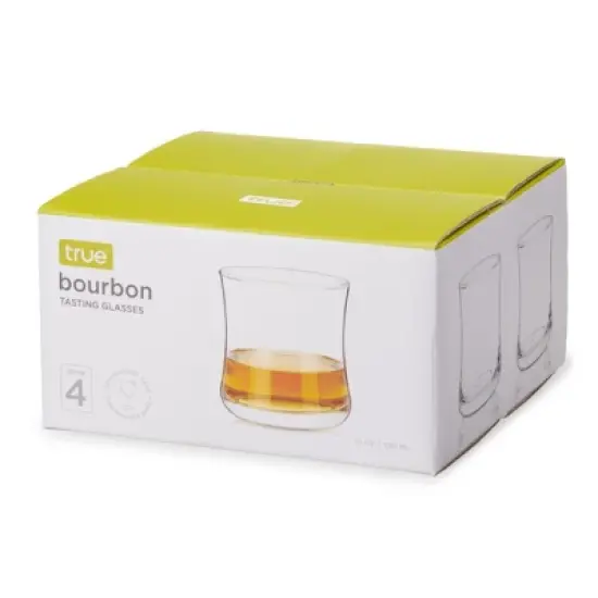 True Bourbon Glasses, Tumblers for Whiskey, Scotch, Curved Stylish Whisky Sipping Glass, 10 Ounce, set of 4 image {5}