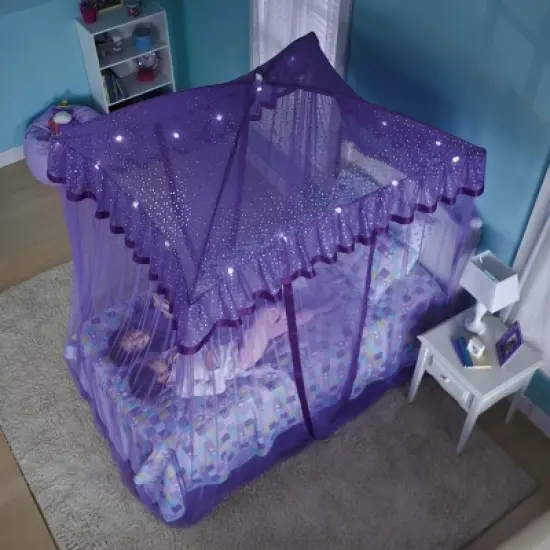 HearthSong Sparkling Lights Light-Up Bed Canopy for Twin, Full, or Queen Beds image {5}