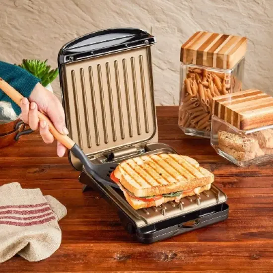 George Foreman 2 Serving Classic Plate Electric Grill & Panini Press - Black - GRS040BZ image {7}
