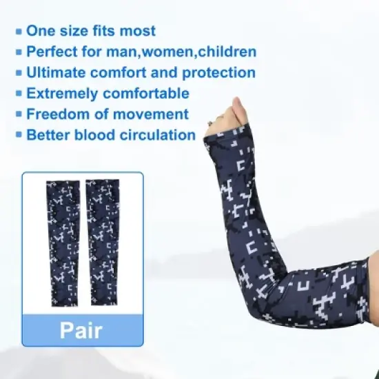 Unique Bargains Basketball Sports Camouflage Cooling Arm Elbow Compression Sleeve Dark Gray 1 Pair image {4}