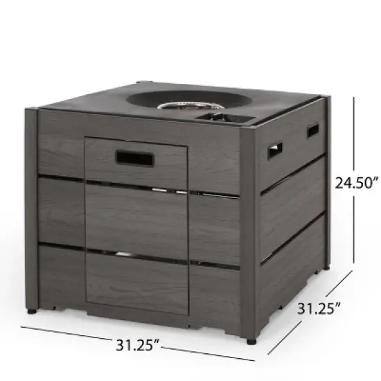 40,000 BTU Square Outdoor Fire Pit with WPC Base and Lightweight Concrete Top image {2}