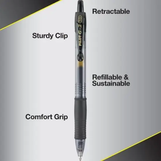 Pilot 3pk G2 Gel Pens Bold Point 1.0mm Black Ink image {3}