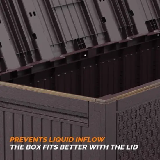 Karl Home 90 Gallons Plastic Deck Box Outdoor Storage image {1}