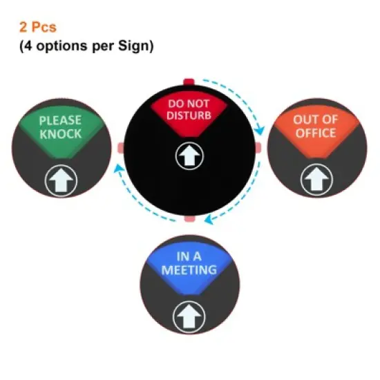 Unique Bargains 4 Options Magnetic Adhesive Decor Office Business Privacy Sign 2 Pcs image {2}