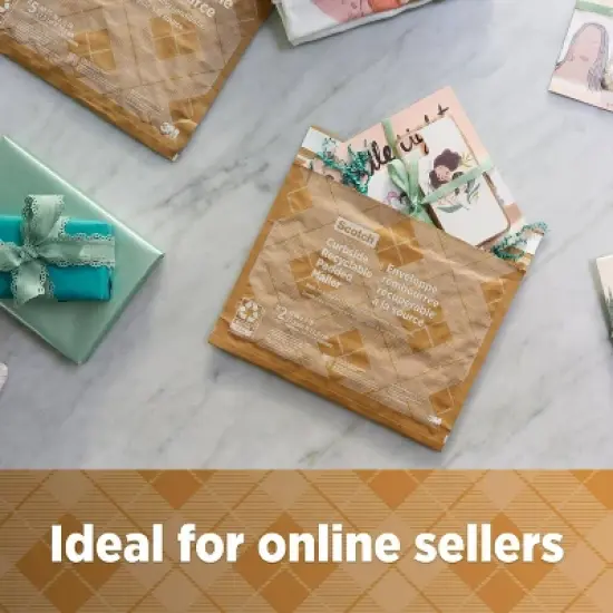 Scotch Curbside Recyclable Mailer Size 4 Brown: Self-Adhesive Shipping Envelopes, 13.5" x 9.5", Paper Material image {10}