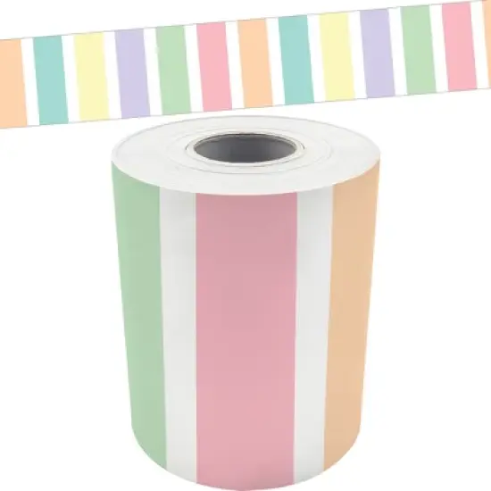 Teacher Created Resources&reg; Pastel Pop Stripes Straight Rolled Border Trim, 50 Feet, 3 Rolls image {1}