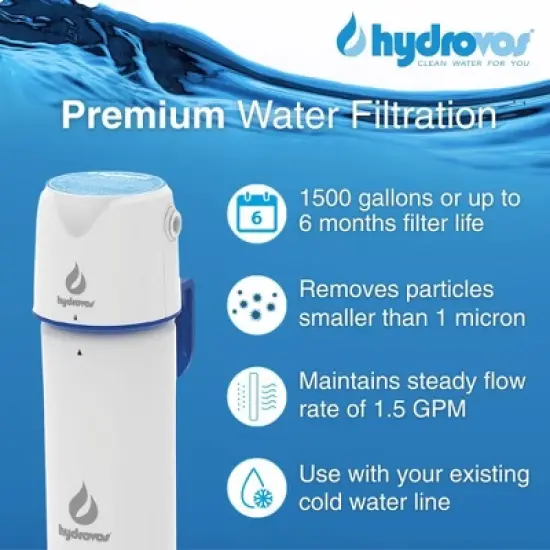 Hydrovos Replacement Filter for HV-DWSP-FF Under Sink Water Filtration System image {4}
