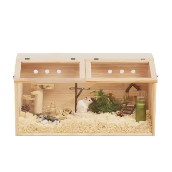 AZL1 Life Concept Pet Crates and Houses Creative Pet Habitat with Removable Panels and Spacious Design for Hamsters, Beige, 31.5"*16"*15.8" image {4}