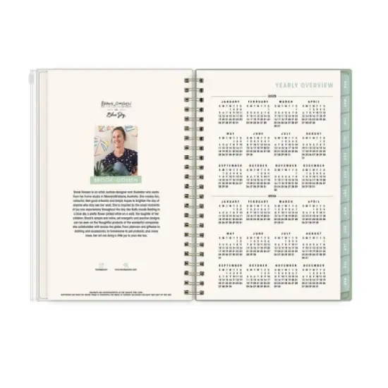 Blue Sky Brook Gossen Planner PP with Zip Pouch 5"x8" Weekly/Monthly Wirebound (15 Month) Green Check Undated image {6}