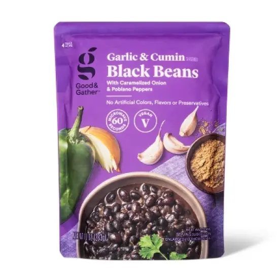 Garlic & Cumin Black Beans Microwavable Pouch - 10oz - Good & Gather&trade; image {3}