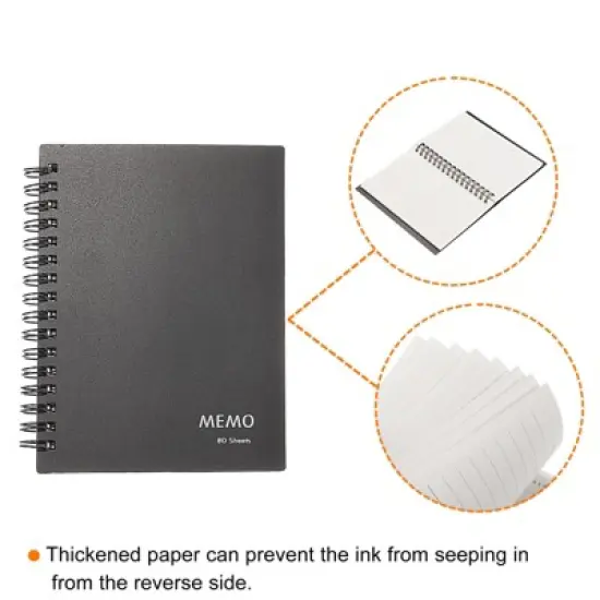 Unique Bargains A6 Hardcover Ruled Paper 80 Sheets Spiral Notebook image {2}