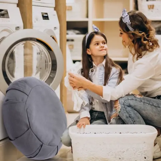 Cheer Collection Premium 16&rdquo; Buckwheat  Round Yoga and Meditation Floor Cushion with Removable Cover (Gray) image {6}