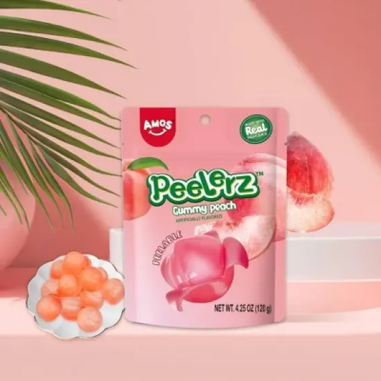 AMOS Peach Peelerz Gummy - 4.25oz image {4}
