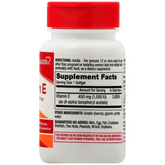 Leader 180 mg Vitamin E 250 Softgels image {1}