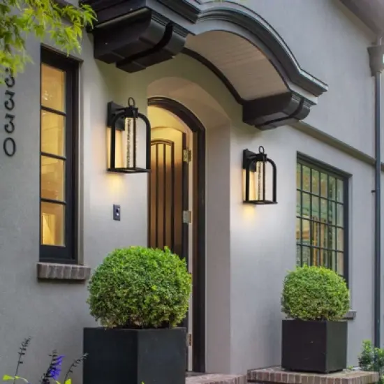 LLHZSY Modern Outdoor Wall Light Fixture Black LED Downlight 14 1/5" for Exterior House Porch Yard Patio image {1}