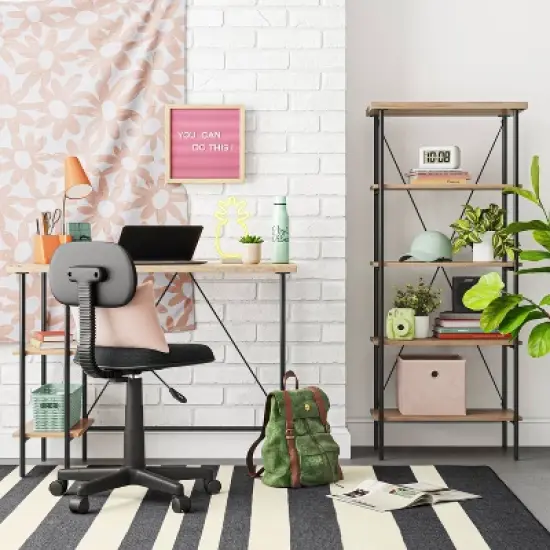 Mixed Material Media Tower Bookcase Natural - Room Essentials&trade; image {1}