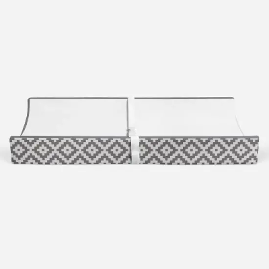 Bacati - Love Gray/White Diamond Plush Changing Pad Cover image {5}