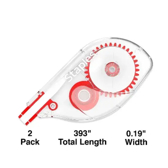 Staples Correction Tape White 2/Pack (ST59818) ST59818-CC image {1}