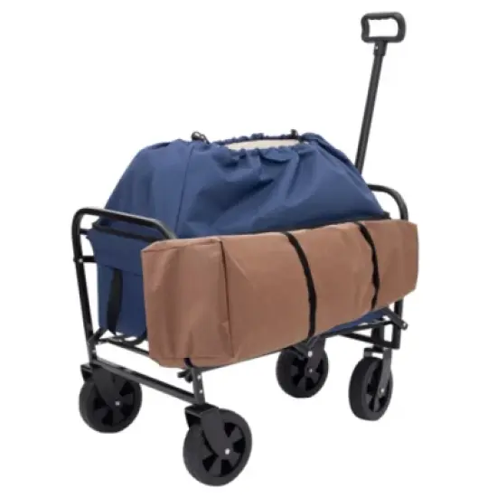 FURNIinspire Outdoor Serving Carts Heavy Duty Utility Cart Utility Wagon Grocery Cart for Camping 3pcs Liner Cover, Blue, 25.98"*17.32"*37.4" image {3}