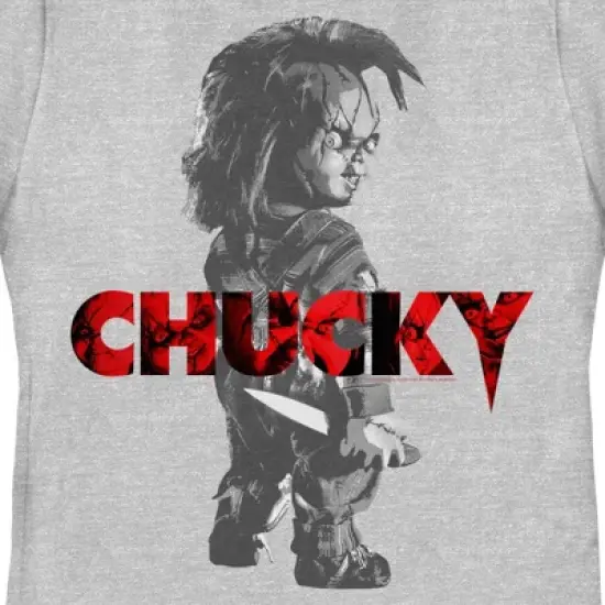 Women's Child's Play Black and White Portrait T-Shirt image {1}