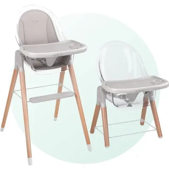 Children of Design Adjustable & Reclining 6-in-1 Deluxe Wooden High Chair for Babies & Toddlers image {12}