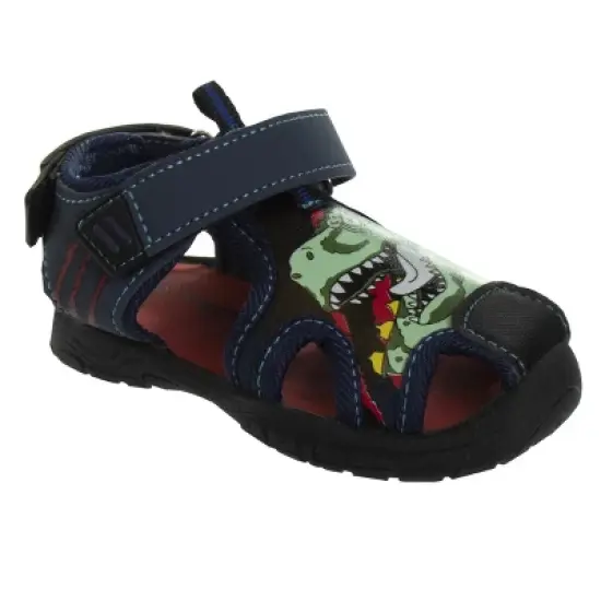 Rugged Bear Boys Mighty Dinosaur Hook and Loop Closed Toe Sport Sandals. (Toddler/Little Kids). image {10}