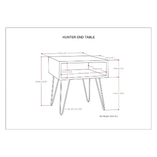 22" Moreno Solid Mango Wood End Table Natural - WyndenHall image {9}
