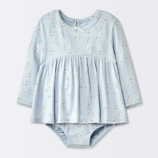 Baby Girls' Floral Skirted Bodysuit - Cloud Island&trade; Blue image {4}