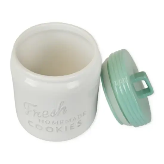 Design Imports Aqua Ceramic Cookie Jar image {1}