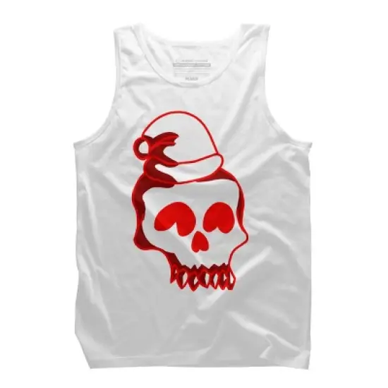 Men's Design By Humans Christmas love skull By Genthebunny Tank Top image {6}