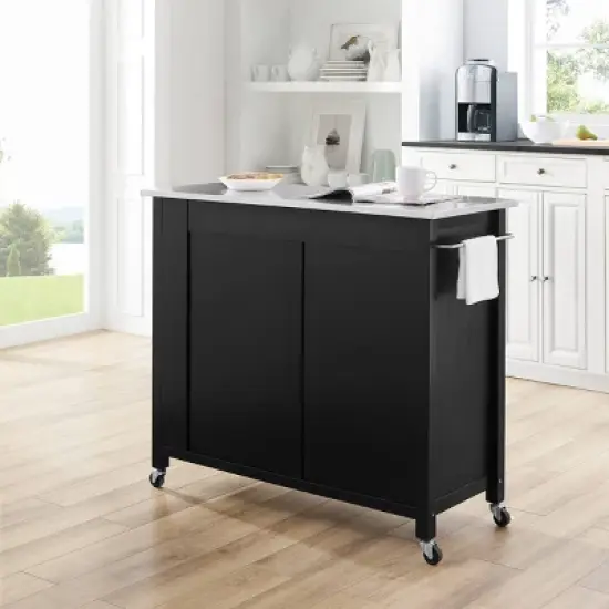 Full Savannah Stainless Steel Top Kitchen Island Cart - Crosley image {8}