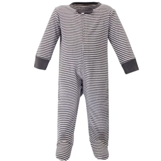 Touched by Nature Baby Boy Organic Cotton Zipper Sleep and Play 3pk, Happy Camper image {2}