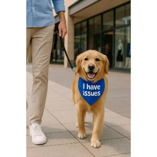 Parisian Pet 'I Have Issues' Bandana for Dogs & Cats - Fun, Comfortable, Blue Fashion Accessory image {2}