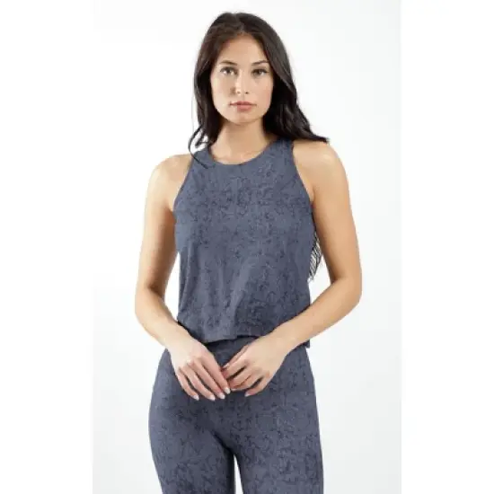 Yogalicious - Women's Nude Tech Water Droplet Tie Back Tank Top image {1}