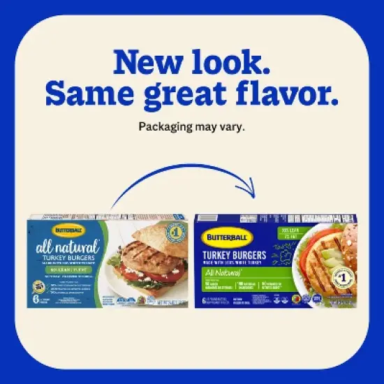 Butterball All White Turkey Burger Patties - Frozen - 24oz/6ct image {2}