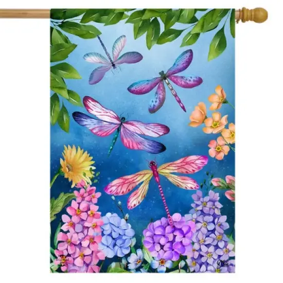 Briarwood Lane Summer House Flag 40x28 For Outdoor Dragonflies For Summer House Flag image {1}
