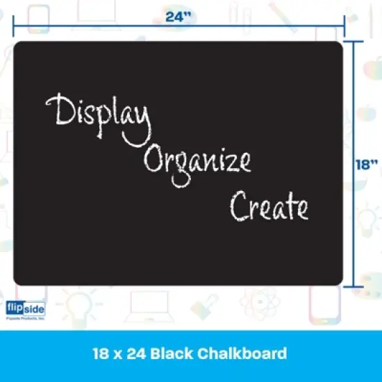 Flipside Products Chalk Board, Black, 18" x 24" image {3}