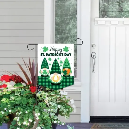 Big Dot of Happiness Irish Gnomes - Outdoor Home Decorations - Double-Sided St. Patrick's Day Party Garden Flag - 12 x 15.25 inches image {5}
