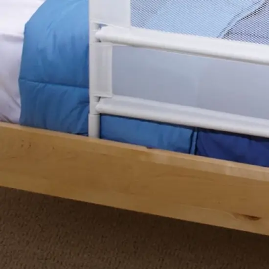 KidCo Mesh and Steel Double Pack Telescopic Toddler Child Bed Rail Guard, White image {3}