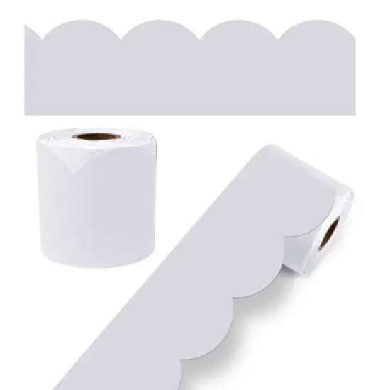 Carson Dellosa Education 65' Whisper Gray Rolled Scalloped Bulletin Board Borders (1 roll) image {5}