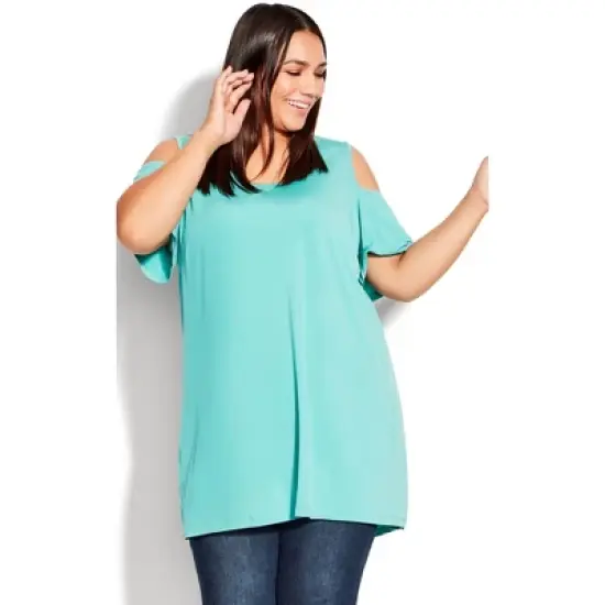 Women's Plus Size Claire Cold Shoulder Tunic  - Jade Jargon | AVENUE image {4}