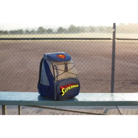 Picnic Time Superman PTX 11qt Cooler Backpack - Navy Blue/Gray image {6}