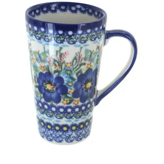 Blue Rose Polish Pottery 468 Vena Large Coffee Mug image {7}