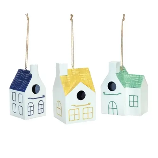 Hanging Metal Bird House Garden Decor (Set of 3) image {4}