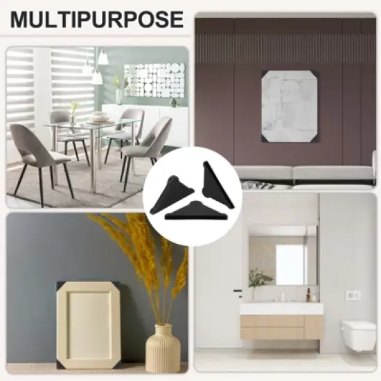 Unique Bargains Reusable Plastic Wear-Resistant Triangle Glass Corner Protectors 60 Pcs image {3}