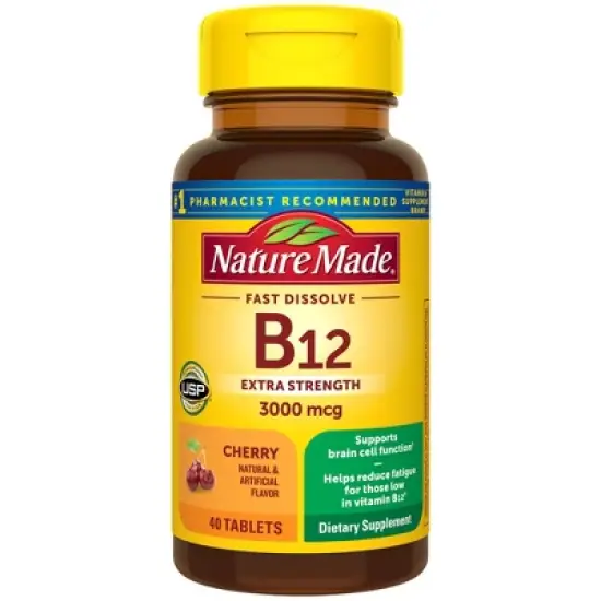 Nature Made Vitamin B12 Sublingual 3000 mcg, Energy Metabolism Support Lozenges - 40ct image {10}