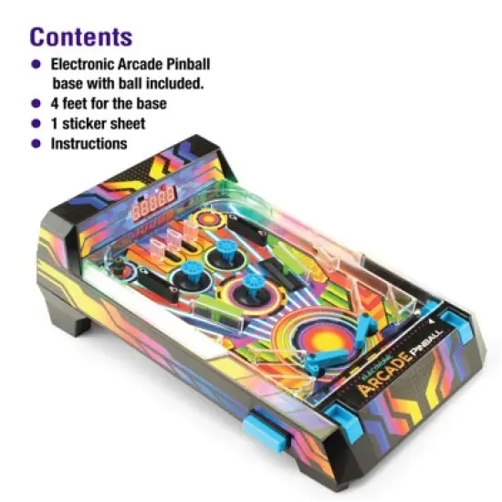 Game Zone Electronic Arcade Pinball For 1 Player at a Time, Ages 6+, Kids & Adults image {6}