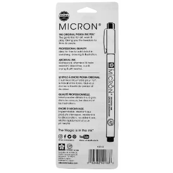 Sakura Pigma Micron Pen Fineliner Gray/Silver Ink 3/Bundle (SAK50163-3) image {2}