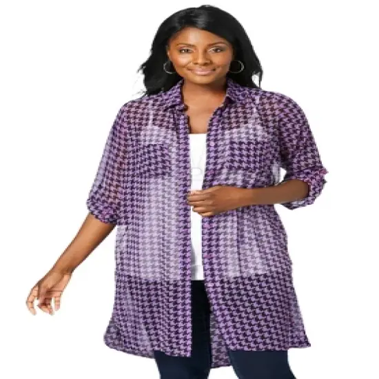 Jessica London Women&rsquo;s Plus Size Sheer Georgette Mega Tunic image {10}