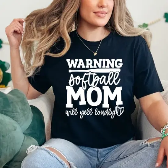 Simply Sage Market Warning Softball Mom Short Sleeve Tee image {7}